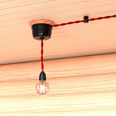 Корпус розетки потолочной фарфоровый, D70x40, цвет - черный - Фото 2