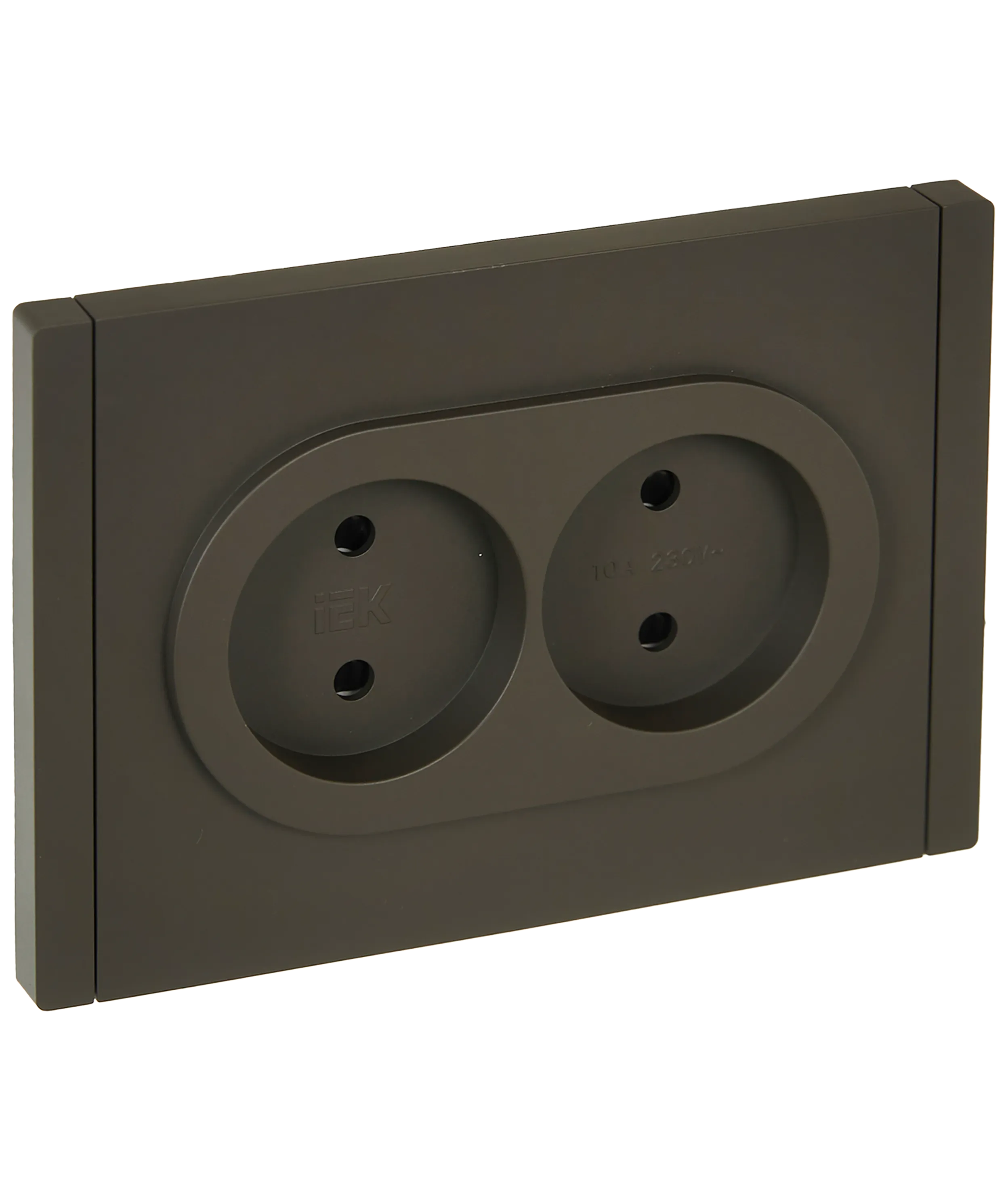 FORTE&PIANO Розетка 2-местная без заземления с защитными шторками безвинтовое крепление 10А FP325 серый IEK