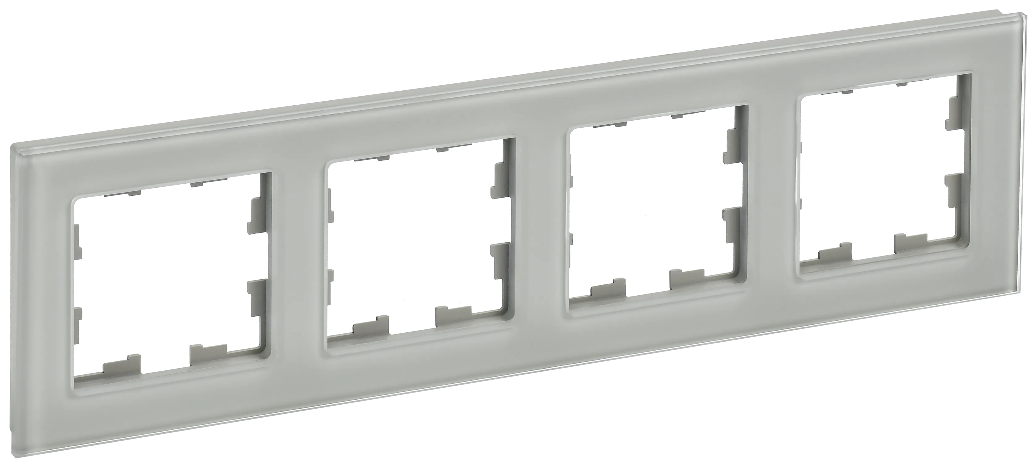 BRITE Рамка 4 -местная РУ-4-2-БрД стекло дымчатый IEK