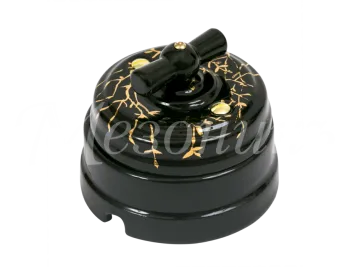 Выключатель ретро поворотный на четыре положен (2-х клавишный, в комплекте с подъемной рамкой D70x