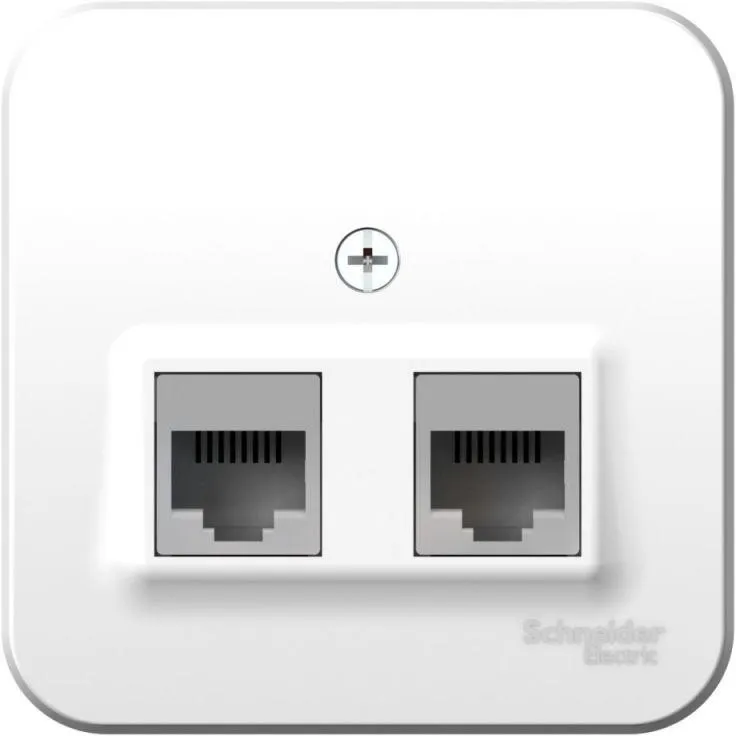 Розетка компьютерная 2-м ОП Blanca RJ45 кат.5E с изолир. пластиной бел. SE BLNIA045451 - Фото 3
