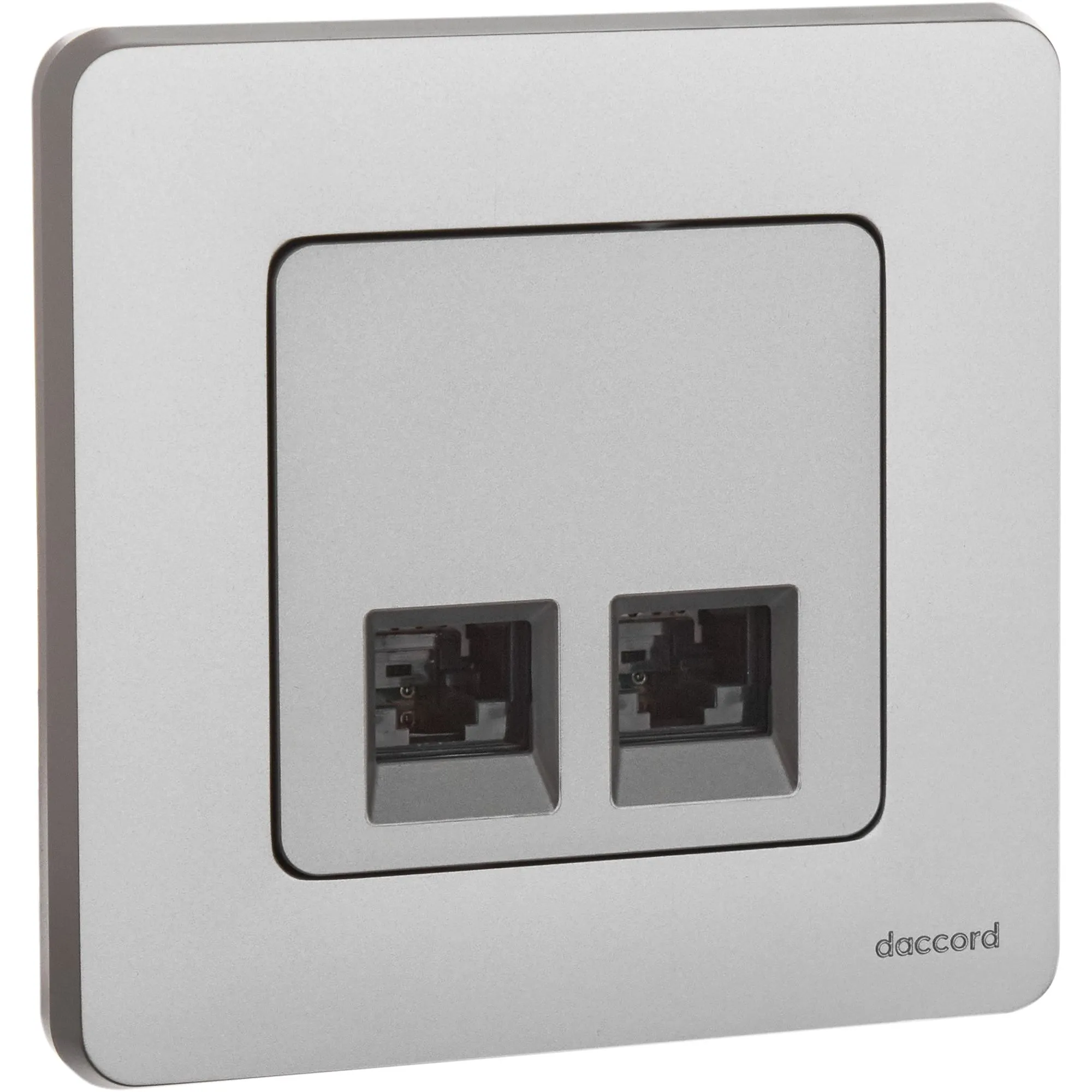 INSPIRIA Розетка компьютерная двойная RJ45 категория 5Е UTP алюминий - Фото 4