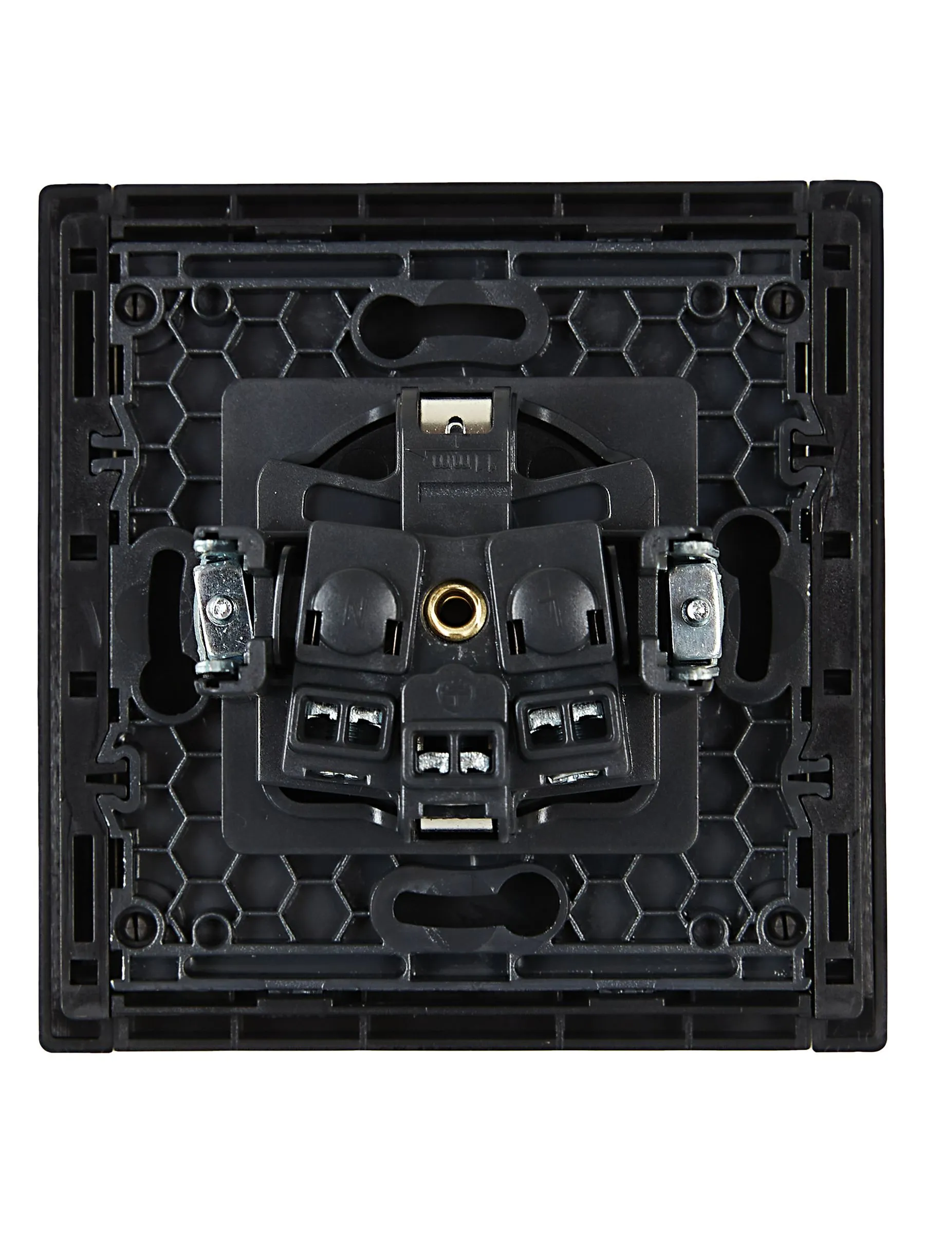 FORTE&PIANO Розетка 1-местная с заземлением с защитными шторками винтовое крепление 16А FP115 черный IEK - Фото 5