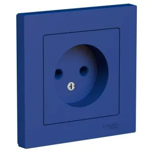 Розетка AtlasDesign 16А без заземл. в сборе аквамарин SE ATN001140