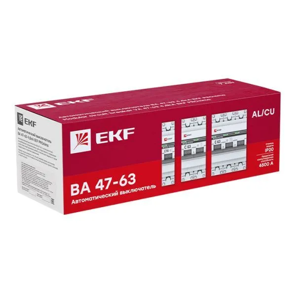 Авт. выкл. 1P 6А (C) 4,5kA ВА 47-63 EKF для автоматизации электроснабжения - Фото 2