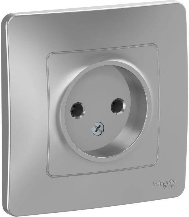 Розетка 1-м СП Blanca 16А IP20 250В без заземл. без защ. шторок алюм. SE BLNRS000013 - Фото 2