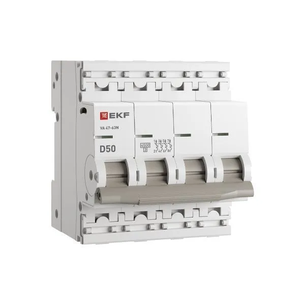 Авт. выкл. 4P 50А (D) 4,5kA ВА 47-63N EKF PROxima M634450D