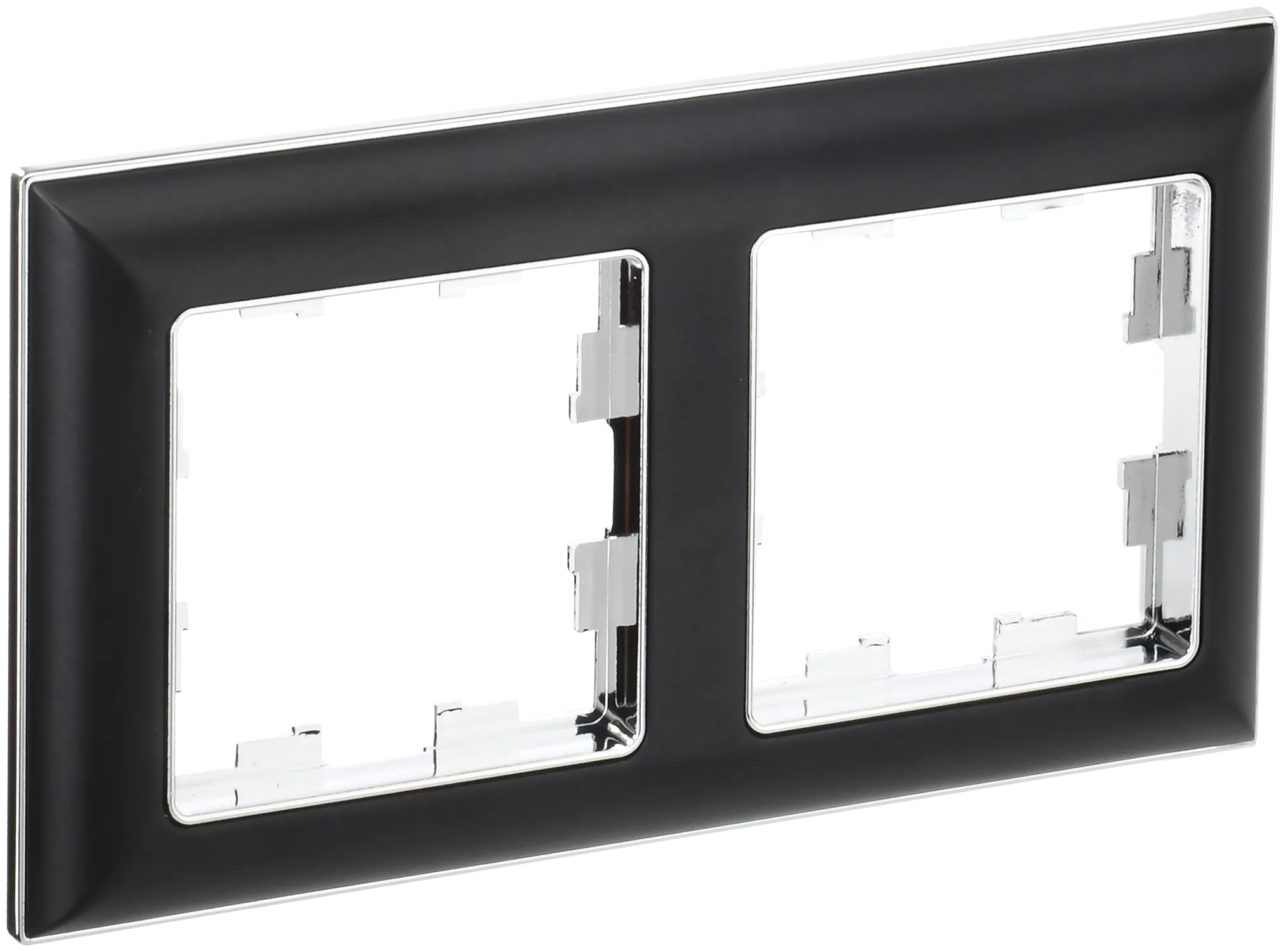 BRITE Рамка 2-местная РУ-2-Бр хром/черный IEK