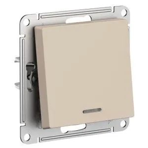 Переключатель 1-кл. AtlasDesign с подсветкой (сх.6а) 10AX механизам песочн. SE ATN001263