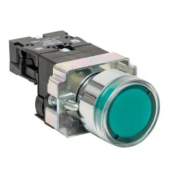 Кнопка BA31 с подсветкой 230В зеленая NO EKF