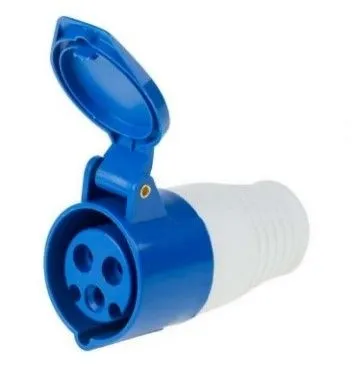 Розетка переносная 213 2Р+РЕ, 16А, 250В IP44 DEKRON