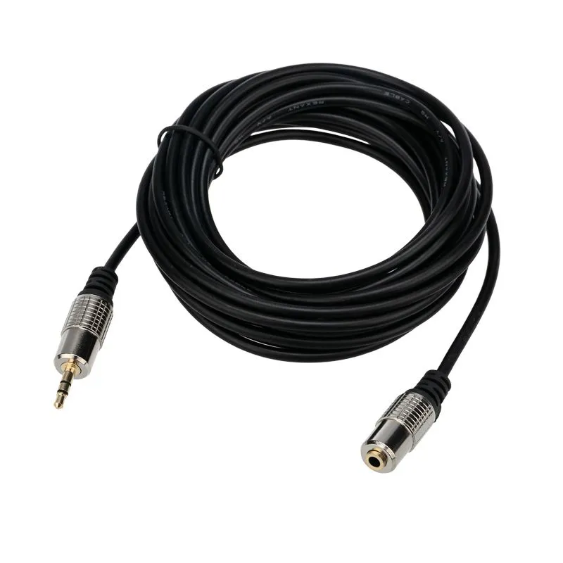 Шнур Стерео 3,5мм гнездо - Стерео 3,5мм штекер, 1,5м, Gold-металл REXANT - Фото 4