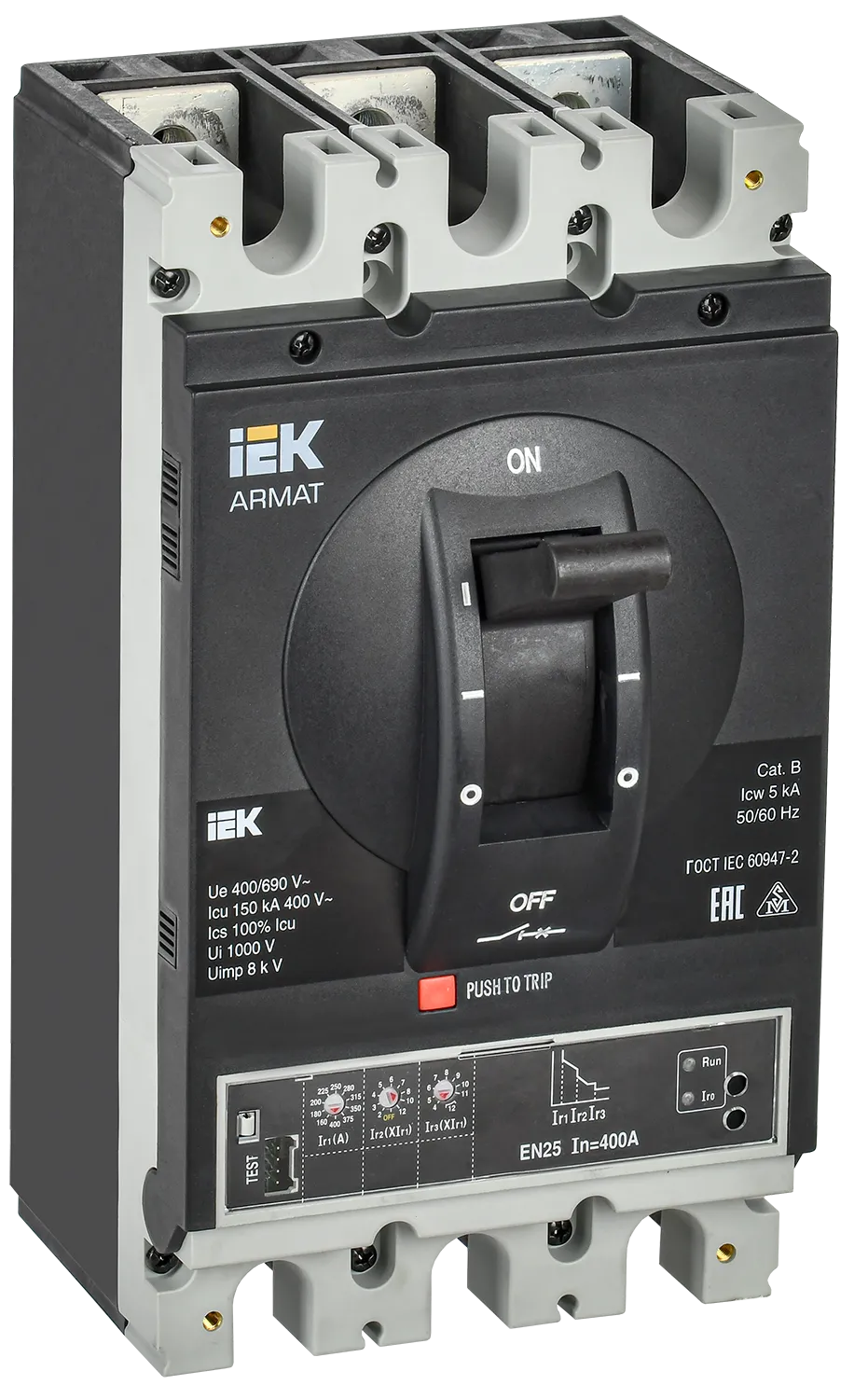 ARMAT Автоматический выключатель в литом корпусе 3P типоразмер H 150кА 400А расцепитель электронный стандартный IEK
