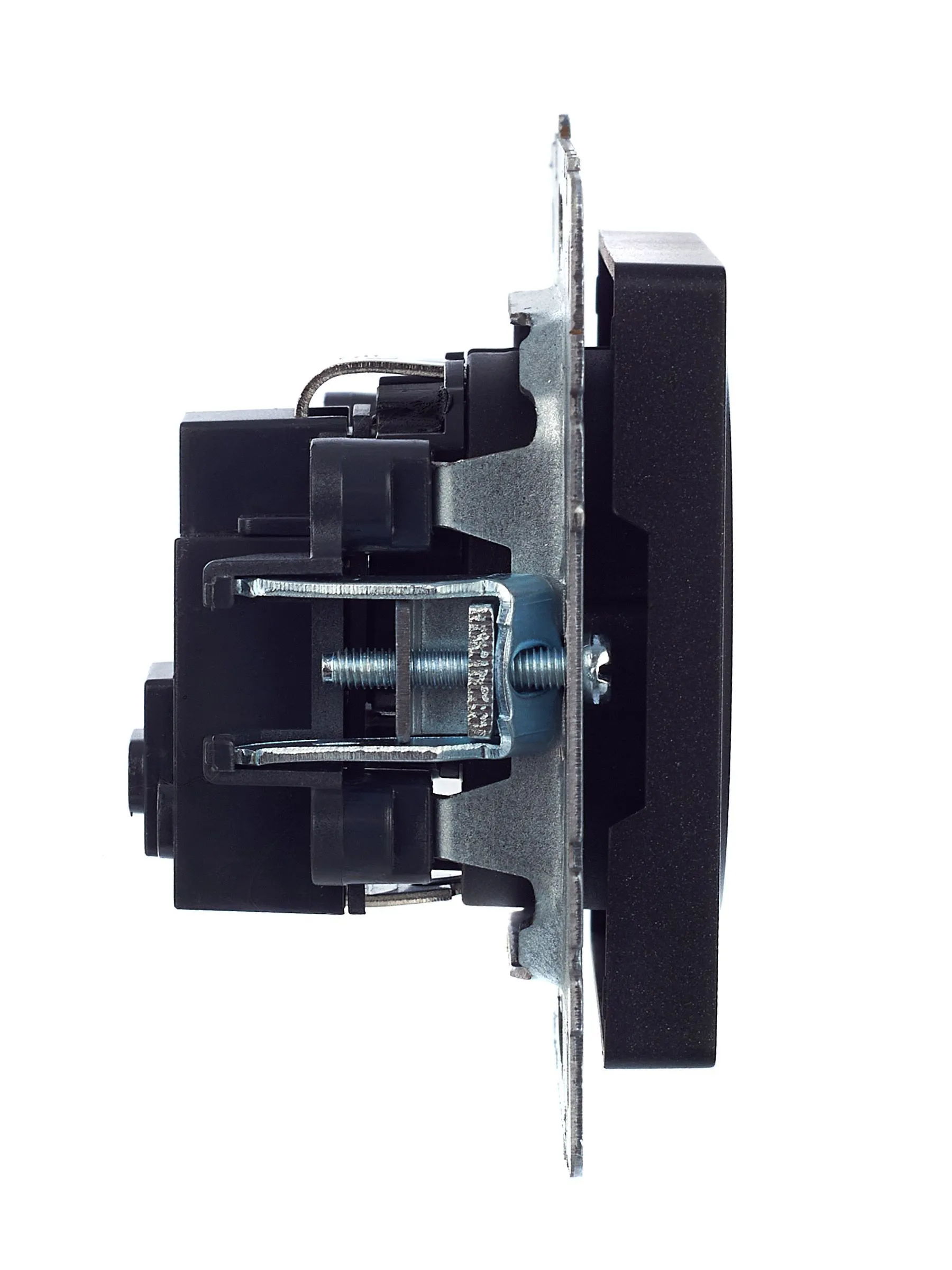 BRITE Розетка 1-местная с заземлением с защитными шторками 16А РС14-1-0-БрЧ черный IEK - Фото 7