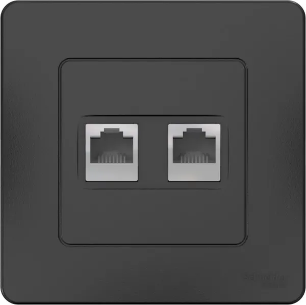 Розетка компьютерная 2-м СП Blanca RJ45 кат.5E антрацит SE BLNIS045456 - Фото 3