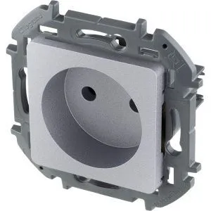 INSPIRIA Розетка 1-местная без заземления без защитных шторок 16А алюминий 673712