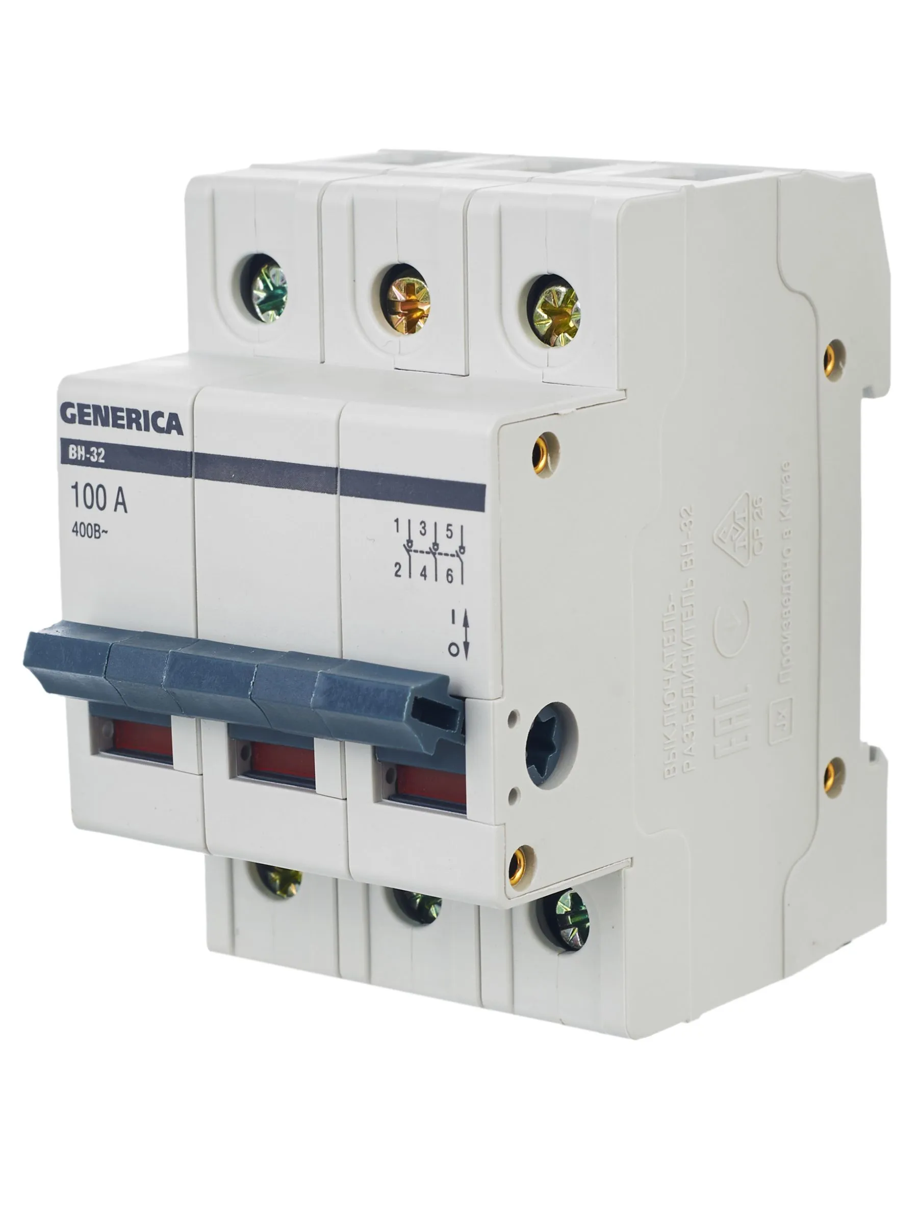 Выключатель нагрузки (мини-рубильник) ВН-32 3Р 100А GENERICA - Фото 4