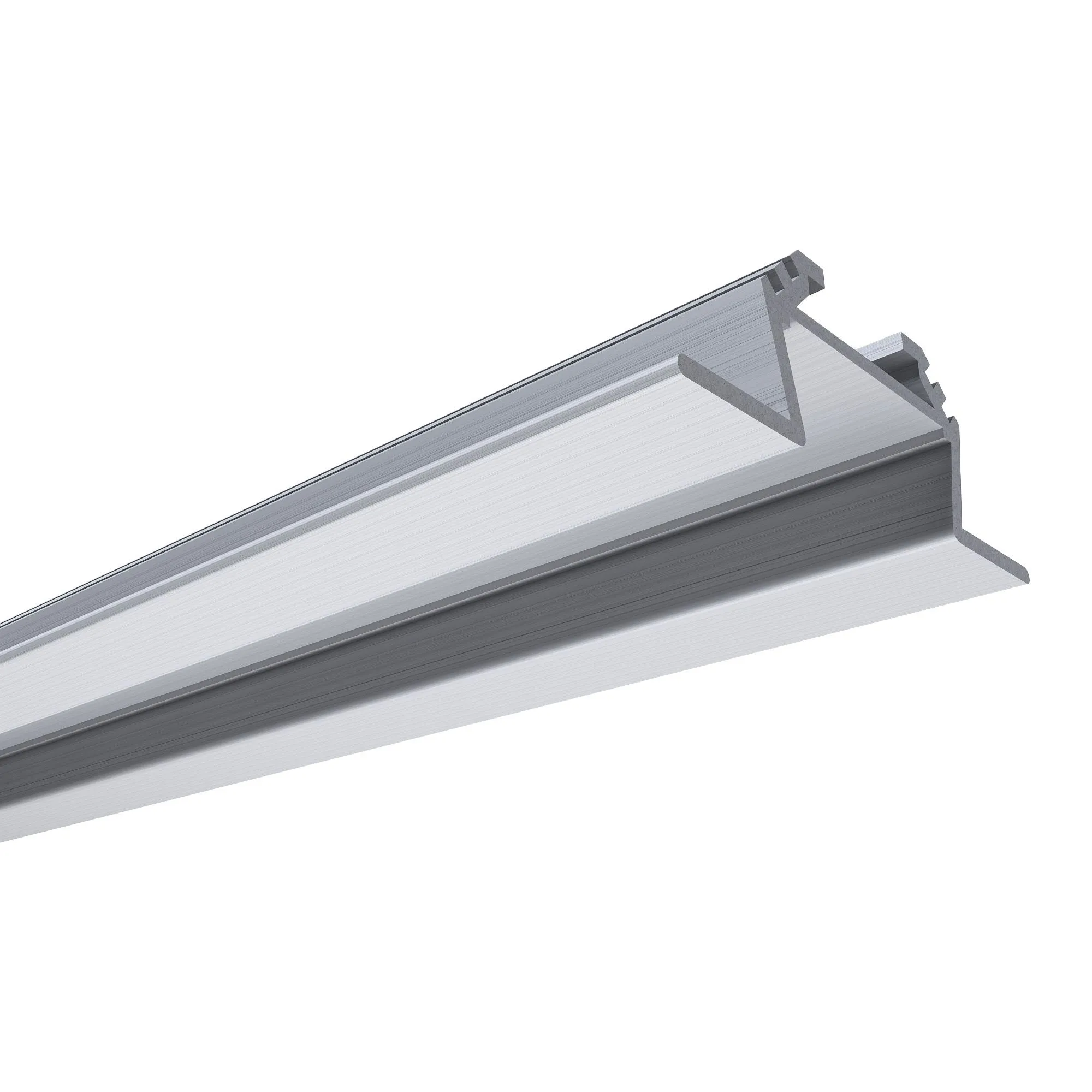 Профиль алюминиевый  угловой, накладной, серебро, 28,5х10,4мм, 2м, шир. ленты до 10мм (рассеиватель белый матовый, заглушки - 2шт.) - Фото 5