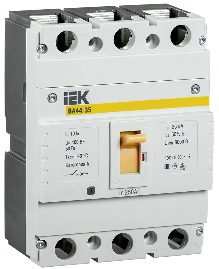 Выключатель автоматический ВА44-35 3Р 250А 25кА IEK SVA4410-3-0250