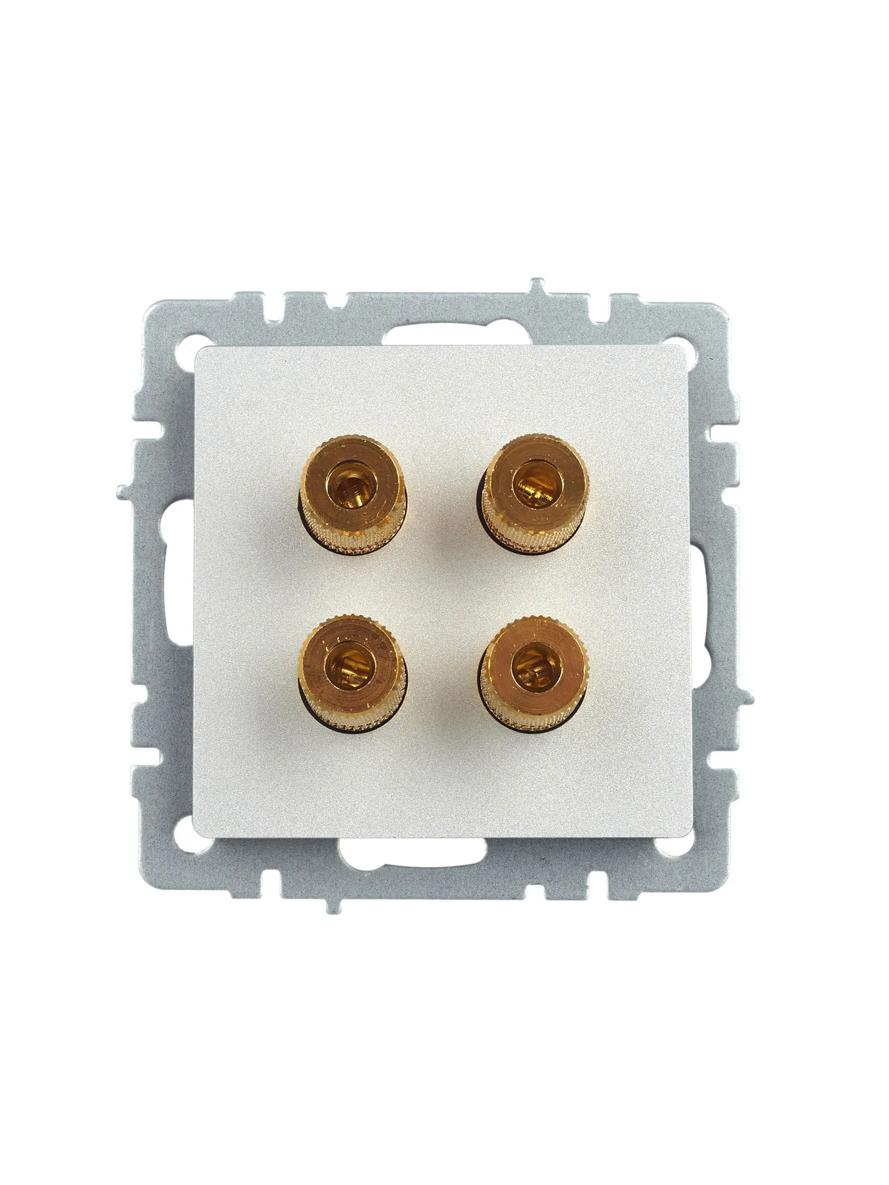 BRITE Аудиорозетка 4-местная РА10-БрА алюминий IEK - Фото 7