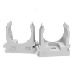 Крепеж-клипса для труб для монтажного пистолета серая в п/э д25 (100шт/уп) Промрукав PR13.0121