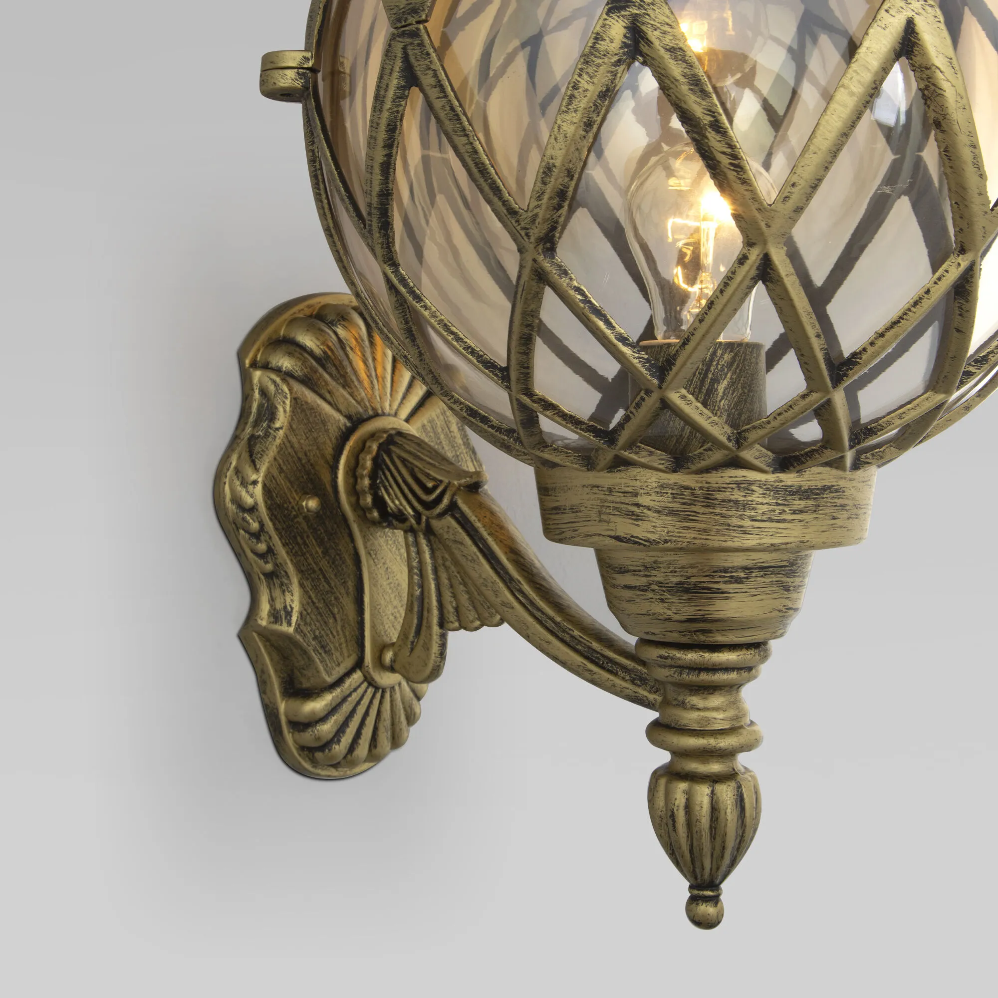 Светильник уличный настенный IP44 Sirius U черное золото Elektrostandard - Фото 3