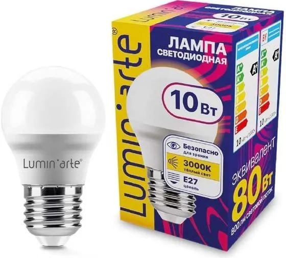 Светодиодная лампа Luminarte LSTD-G45-10W3KE27 10Вт 3000K E27