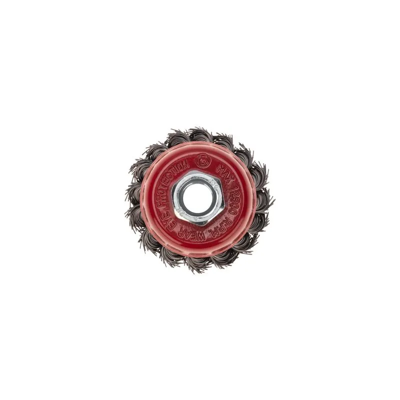 Щетка чашечная для УШМ, крученая стальная проволока, 65мм, М14 KRANZ - Фото 3