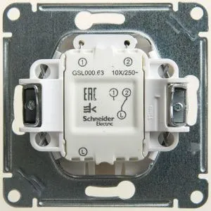 Переключатель проходной 1-кл. СП Glossa 10А IP20 (сх. 6а) 10AX с подсветкой механизм перламутр. SE GSL000663 1180362