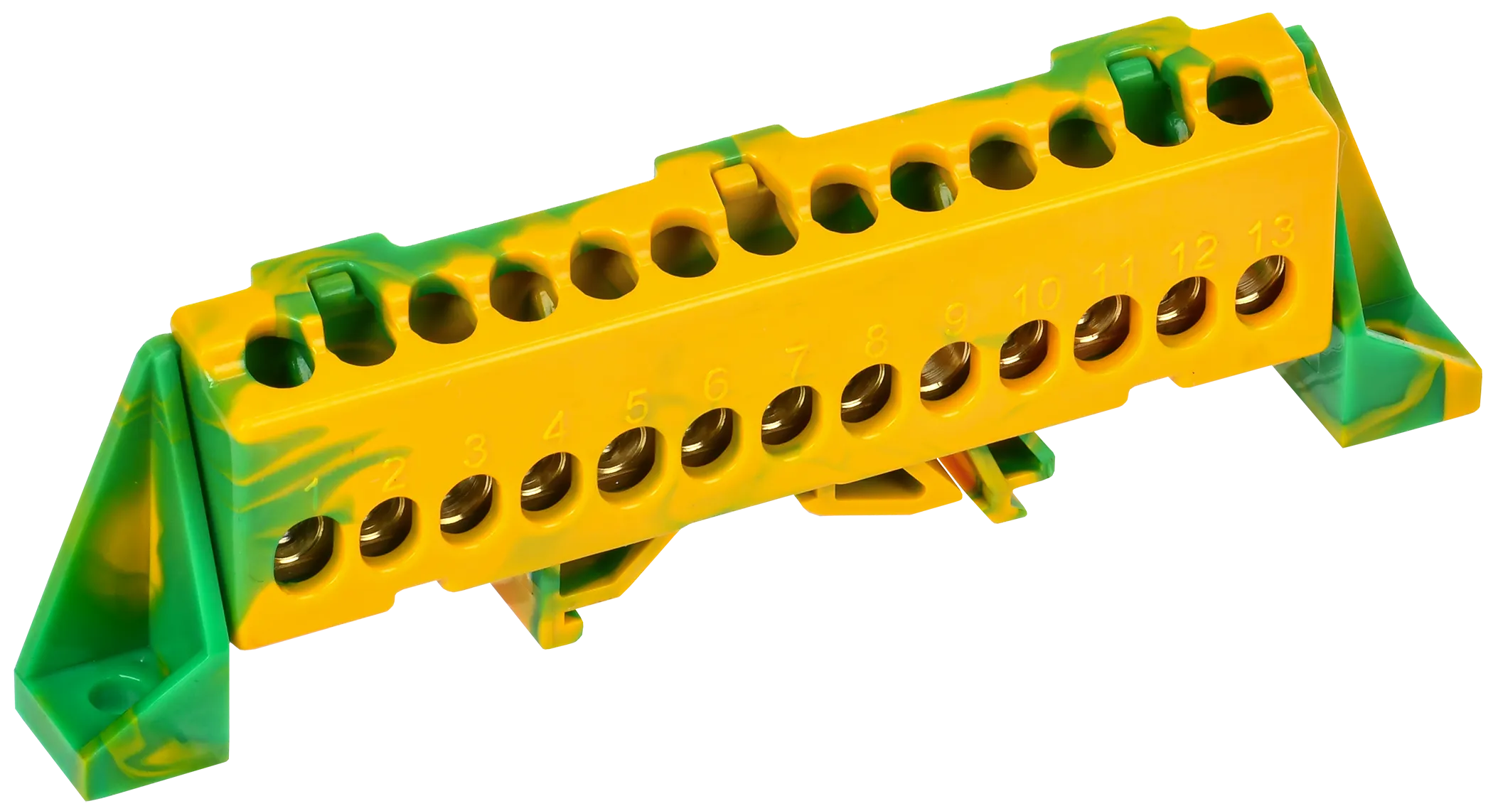 TEKFOR Шина PE "земля" в комбинированном DIN-изоляторе "Стойка" 6х9-13-ЖЗ IEK