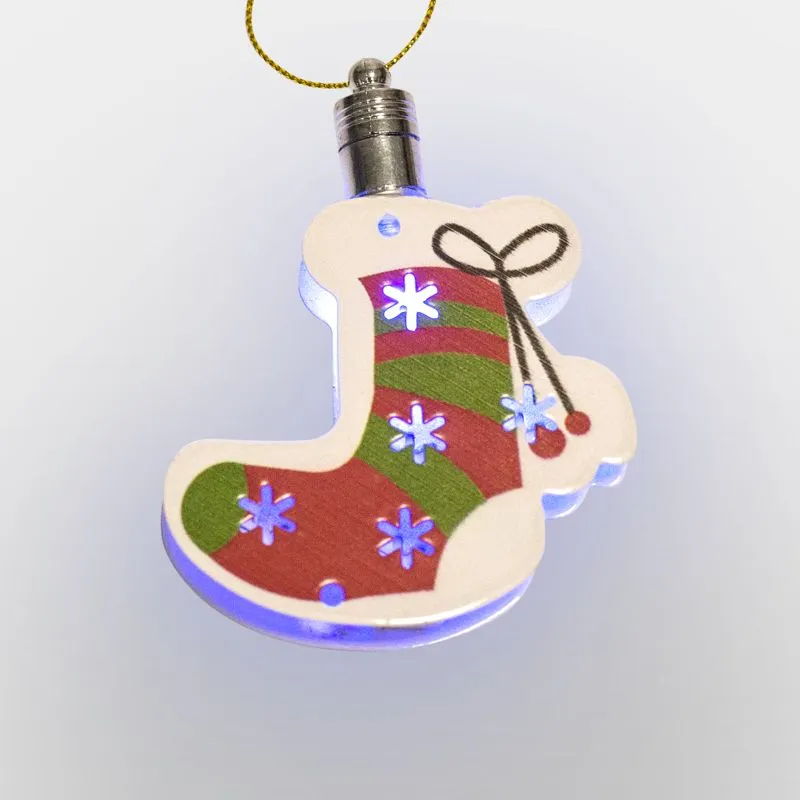 Фигурка подвесная Новогодний носок RGB 8x6 см - Фото 5