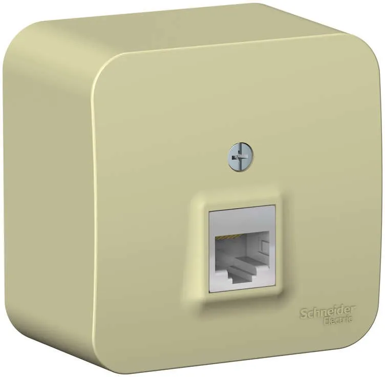 Розетка компьютерная 1-м ОП Blanca RJ45 кат.5E с изолир. пластиной беж. SE BLNIA045007 - Фото 3