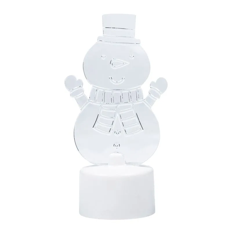 Фигура светодиодная на подставке Снеговик с шарфом 2D, RGB - Фото 2