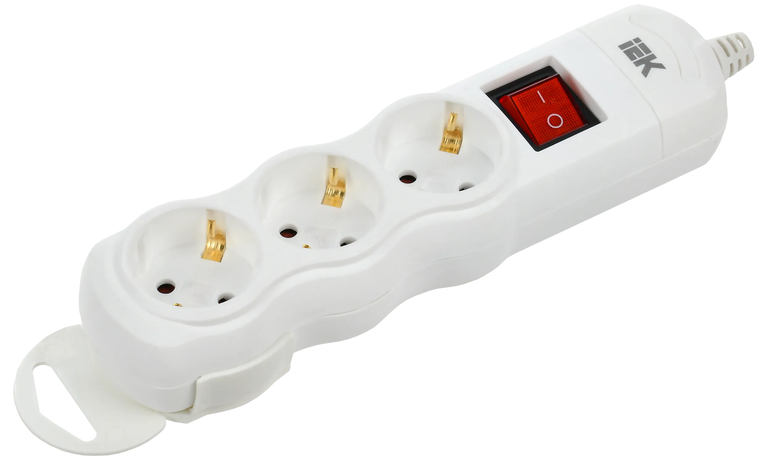 Розетка переносная разборная с выключателем РПр03В 3 места IEK