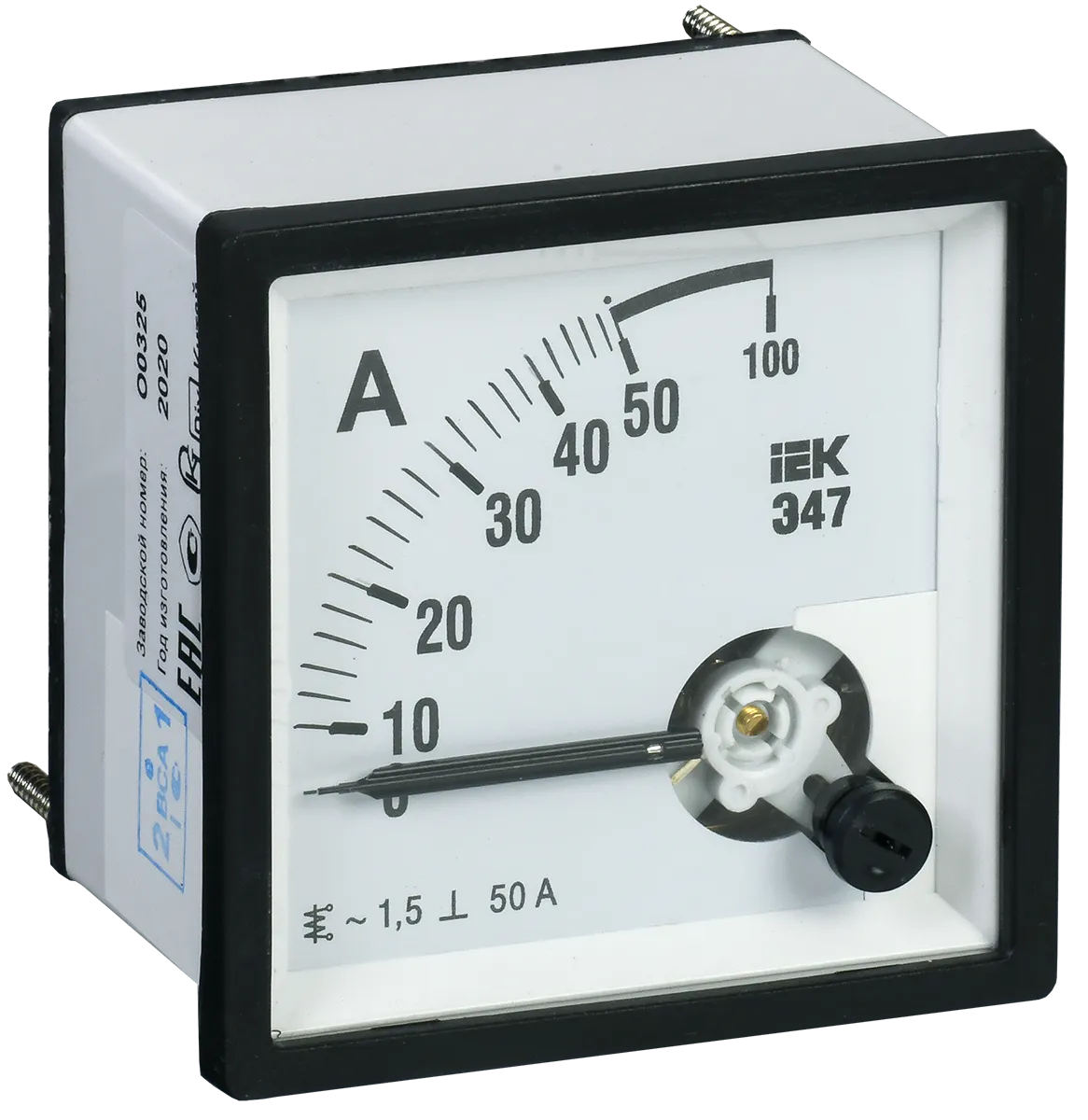 Амперметр аналоговый Э47 50А класс точности 1,5 96х96мм IEK