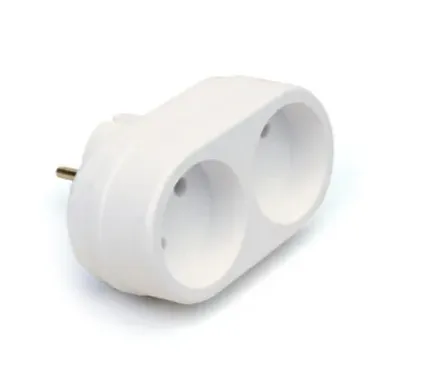 Сетевой разветвитель 2 гн. б/з, 6А, 2T белый, в индивидуальной упаковке