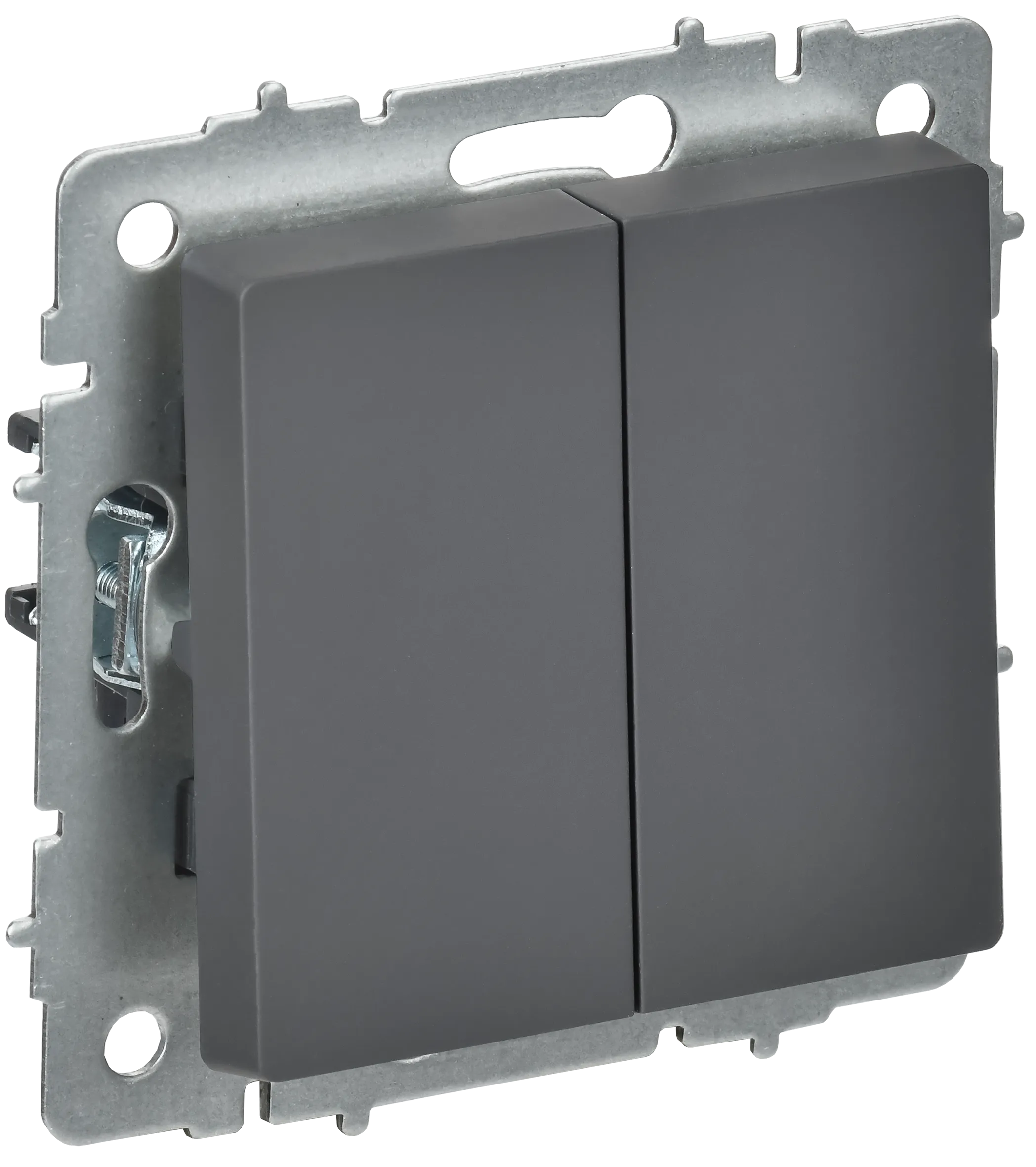 BRITE Выключатель 2-клавишный перекрестный 10А ВС10-2-3-БрГ графит IEK BR-V23-0-10-K53