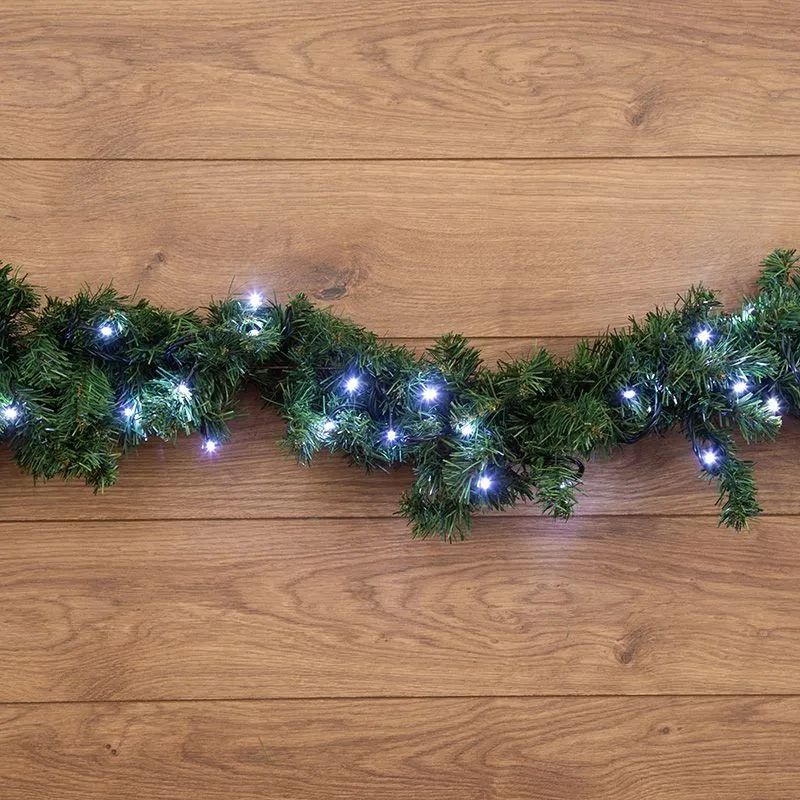 Еловый шлейф 2,7м, диаметр 26см, теплое белое свечение 80 LED NEON-NIGHT