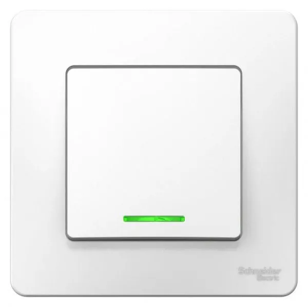 Выключатель 1-кл. СП Blanca 6А IP20 (сх. 1) 250В с подсветкой бел. SE BLNVS006111