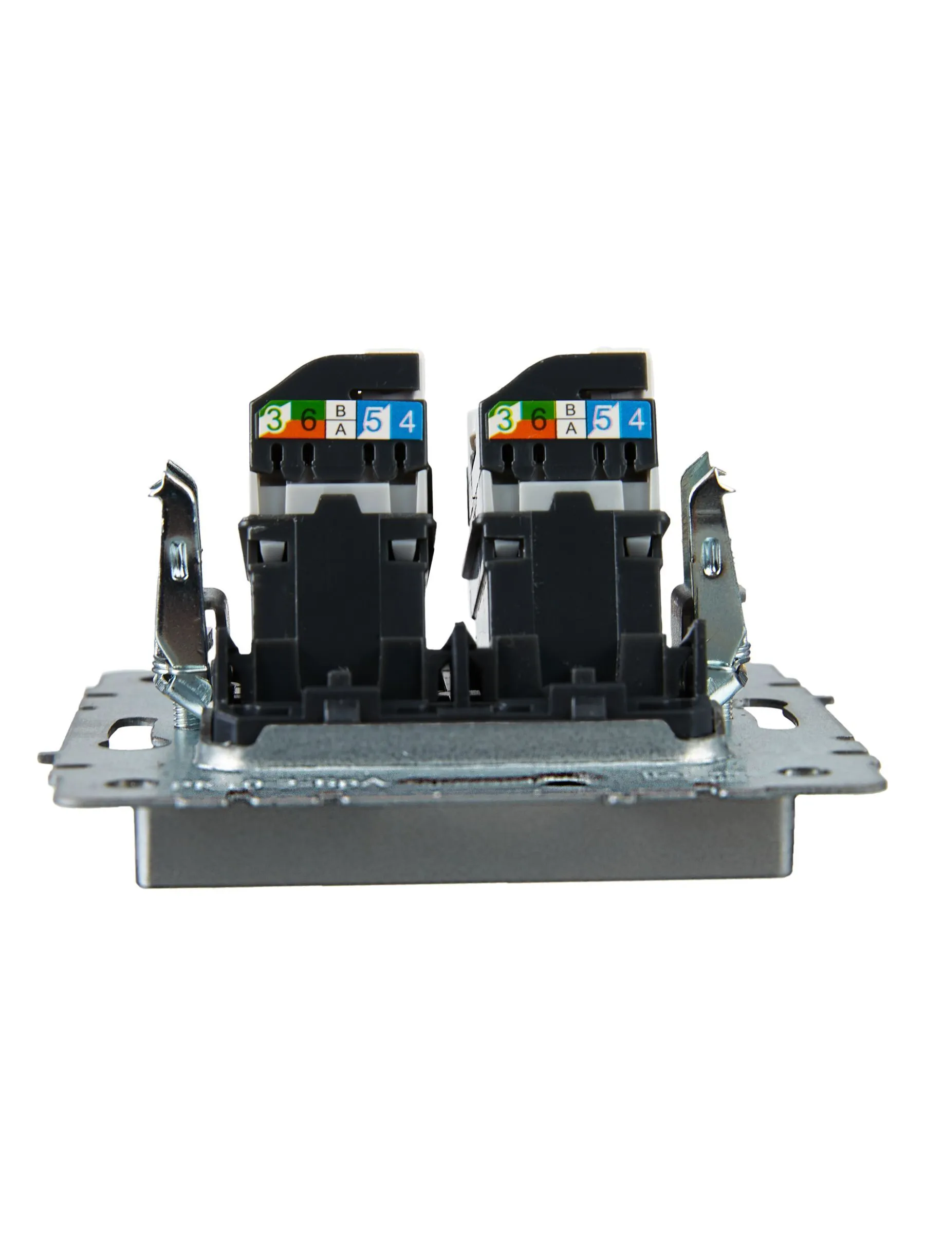 BRITE Розетка компьютерная двойная RJ45 кат.5E РК10-2-БрА алюминий IEK - Фото 4