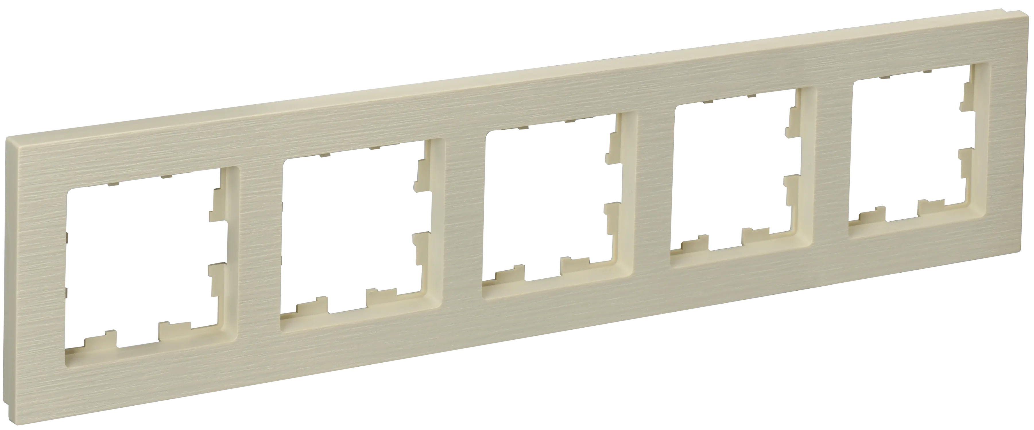 BRITE Рамка 5-местная РУ-5-Бр бежевый рифленый IEK
