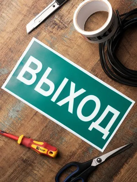 Знак наклейка E22 "Указатель выхода" (150х300) EKF - Фото 2