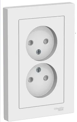 Розетка двойная AtlasDesign без заземл. со шторками16А в сборе лотос SE ATN001322 1739917