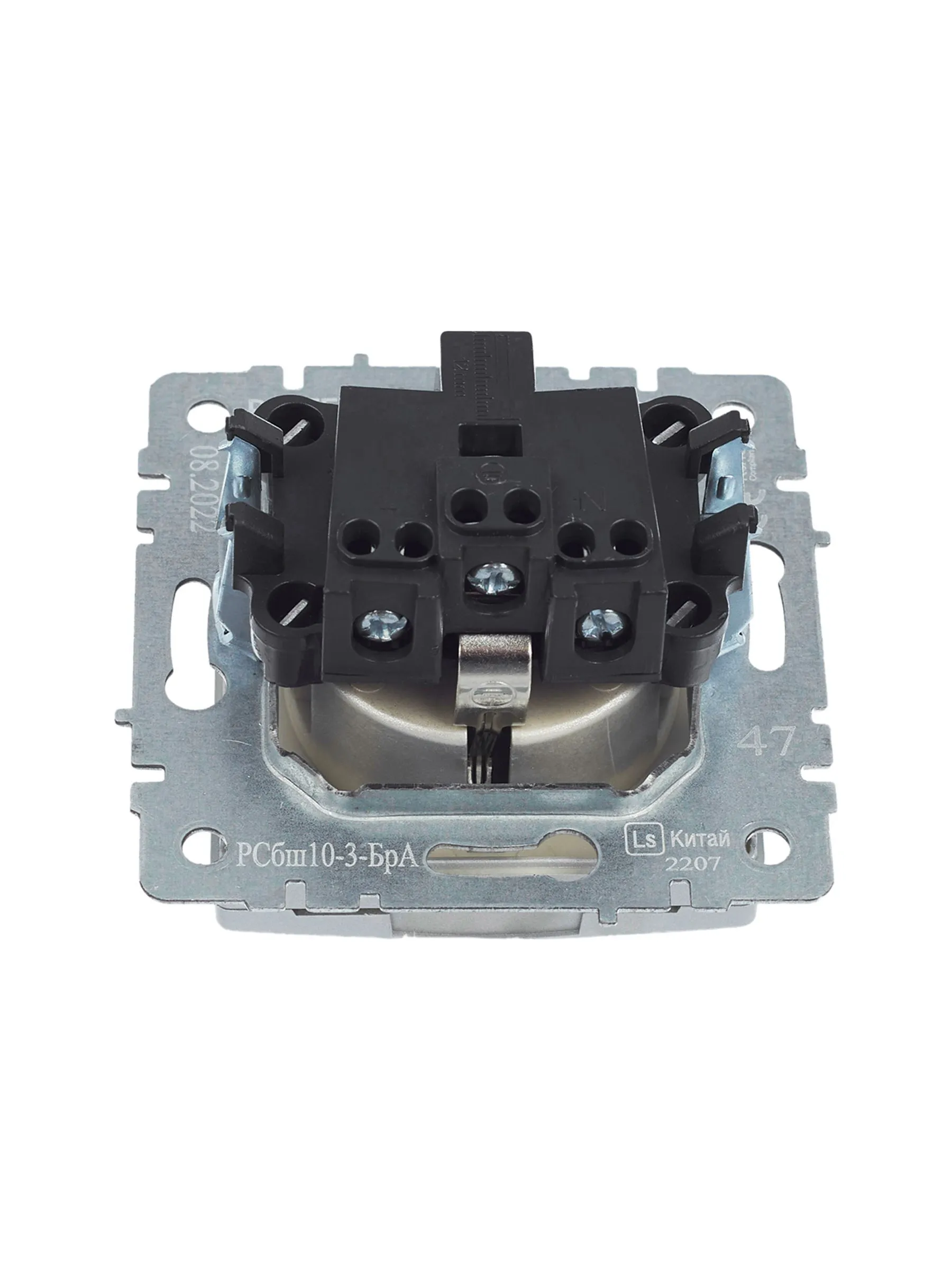 BRITE Розетка 1-местная с заземлением с защитными шторками и крышкой 16А IP20 РСбш10-3-БрА алюминий IEK - Фото 6