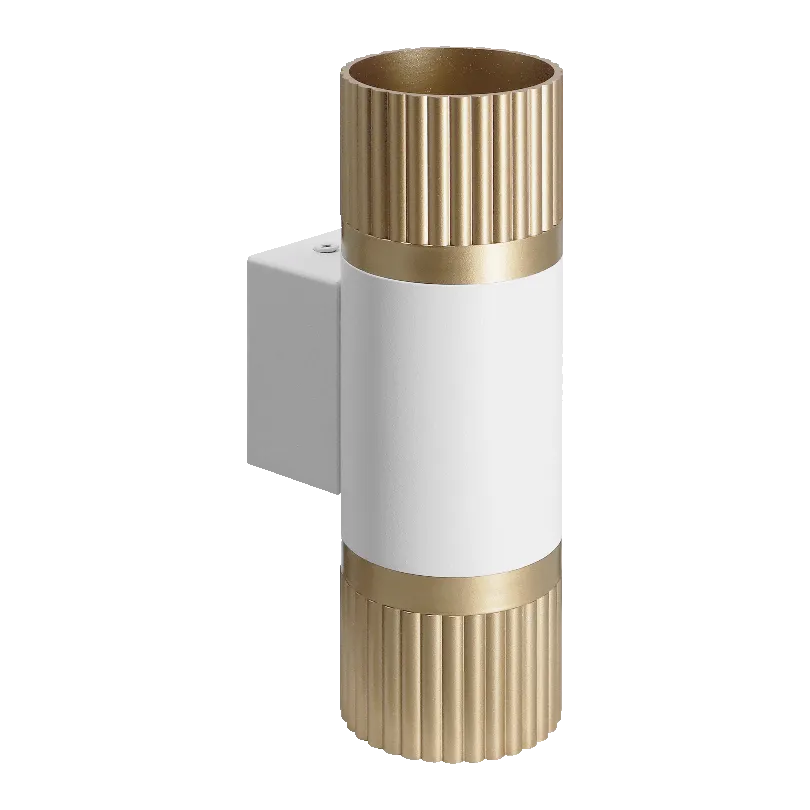 Настенный светильник WOLTA WSL-GU10/W19WG-2 DUO под лампу GU10 Белый/золото D55x180 WSL-GU10/W19WG-2