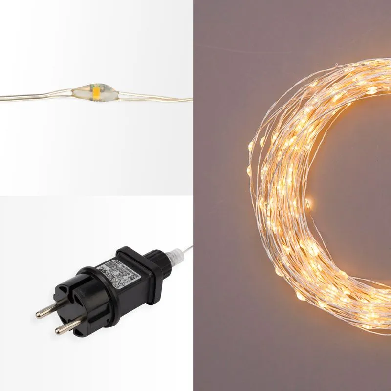 Гирлянда Роса с трансформатором 100 м, 1000 LED, теплое белое свечение NEON-NIGHT - Фото 2