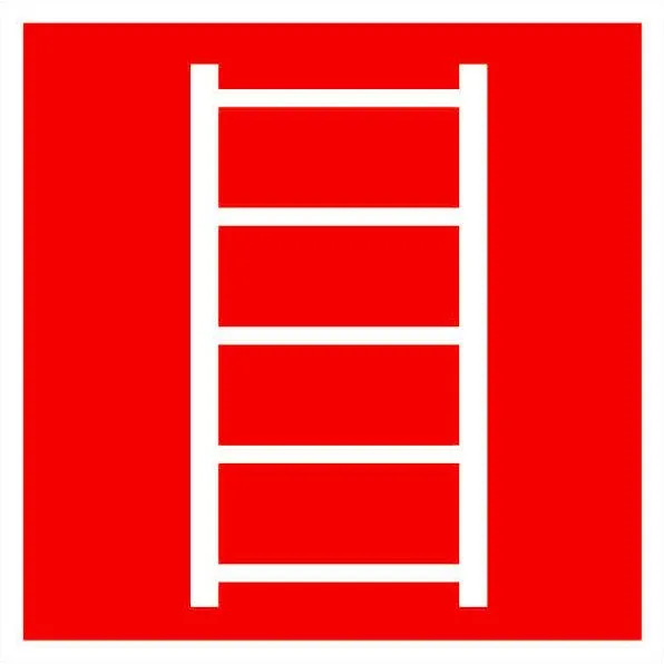 Знак наклейка F03 "Пожарная лестница" (200x200) фотолюминесцентный EKF