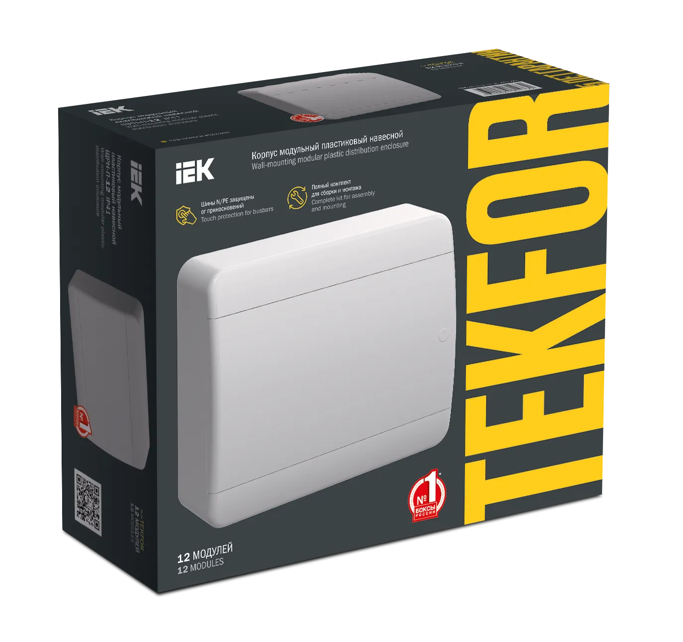 TEKFOR Корпус пластиковый БЕЛЫЙ ЩРН-П-12, IP41 белая дверь IEK - Фото 2