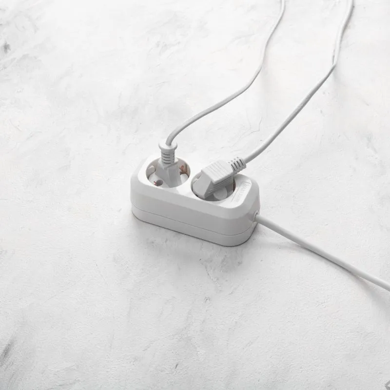 Удлинитель 2 гнезда, 3м, 3х0,75мм², с/з, белый PROconnect - Фото 4