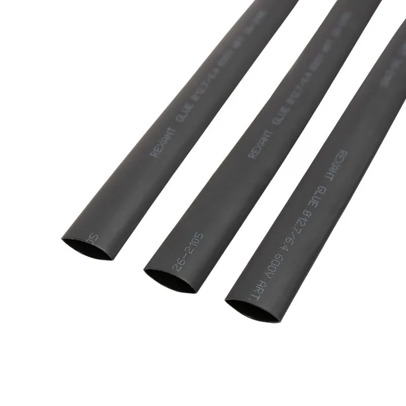 Трубка термоусаживаемая СТТК (2:1) двустенная клеевая 12,7/6,35мм, черная, упаковка 10 шт. по 1м REXANT - Фото 4